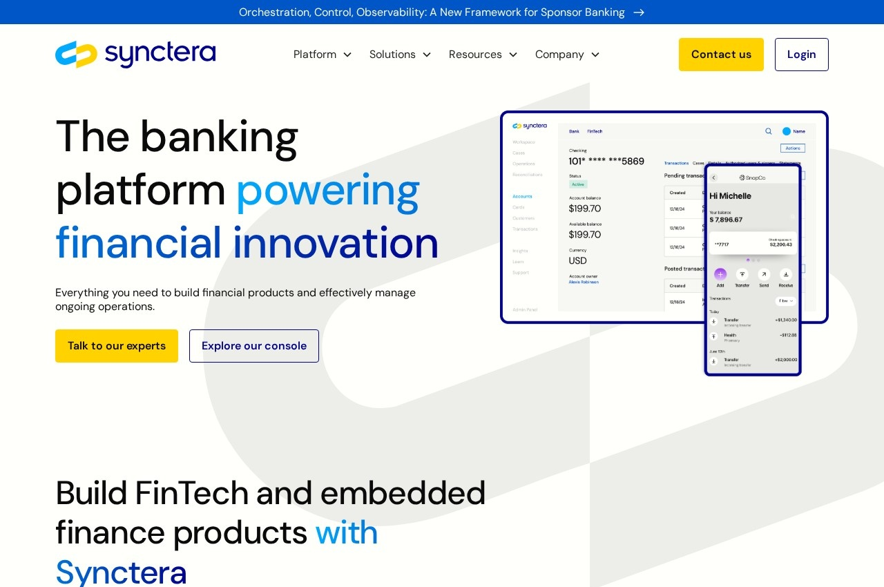 Synctera screenshot