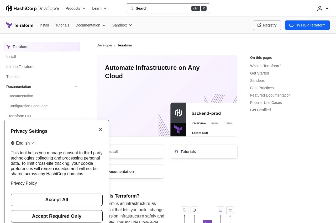 Terraform (HashiCorp) screenshot
