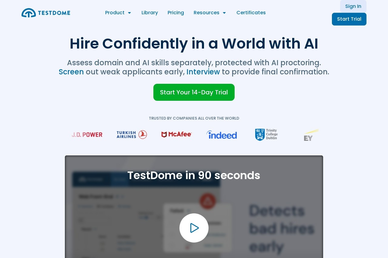 TestDome screenshot