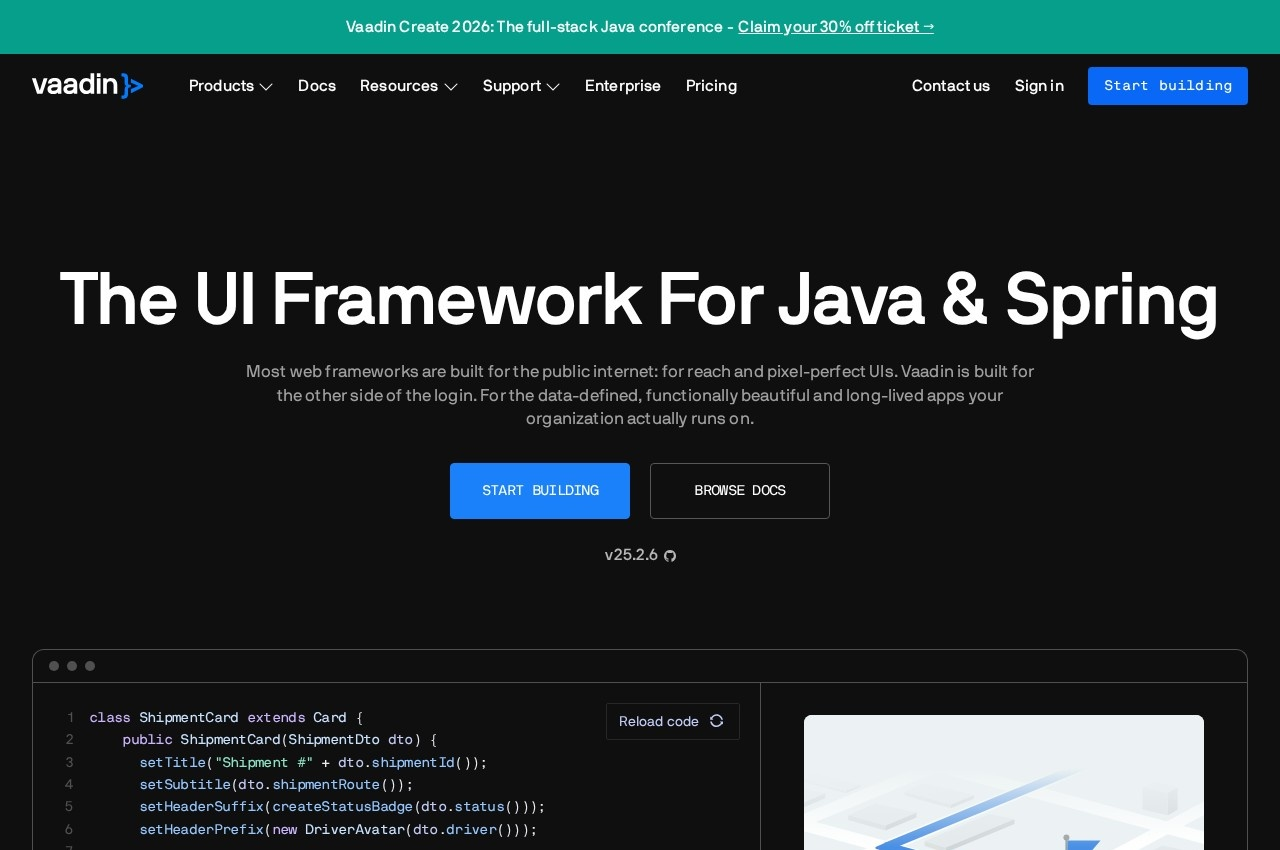 Vaadin screenshot