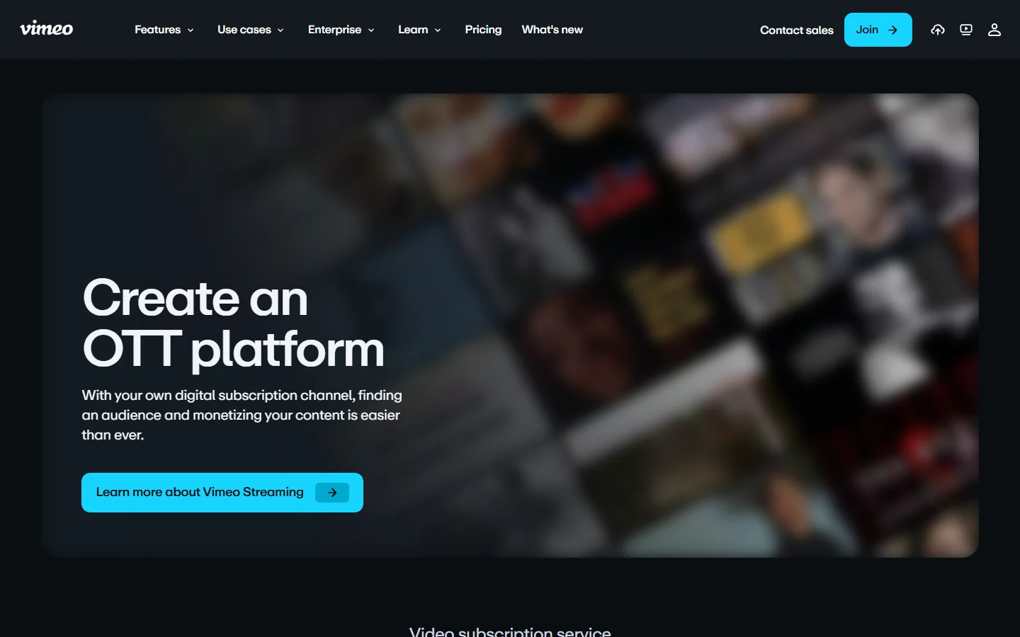 Vimeo OTT screenshot