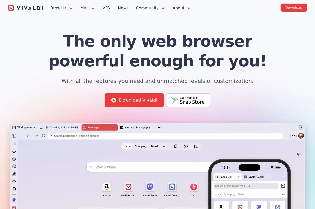 Vivaldi screenshot