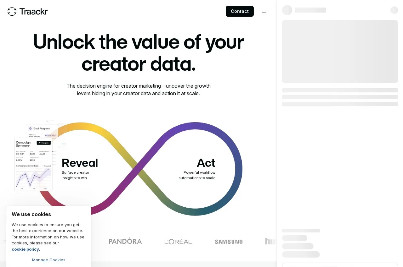 Traackr screenshot