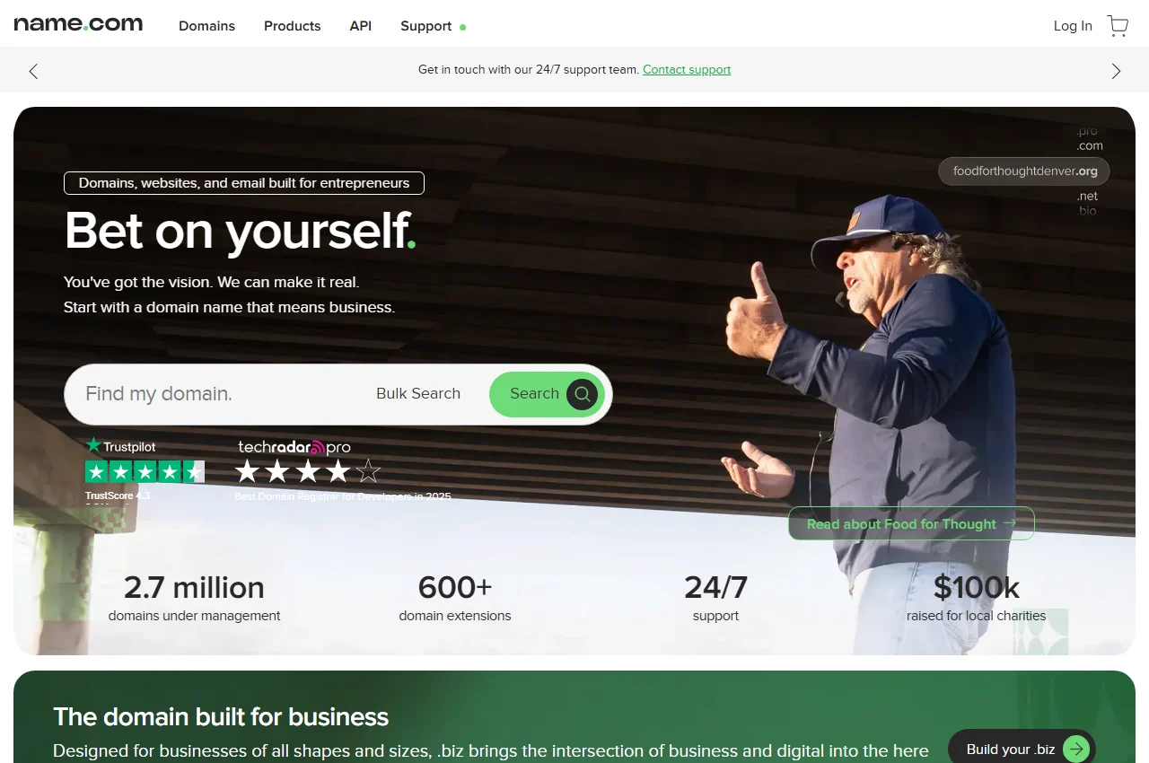 Name.com screenshot