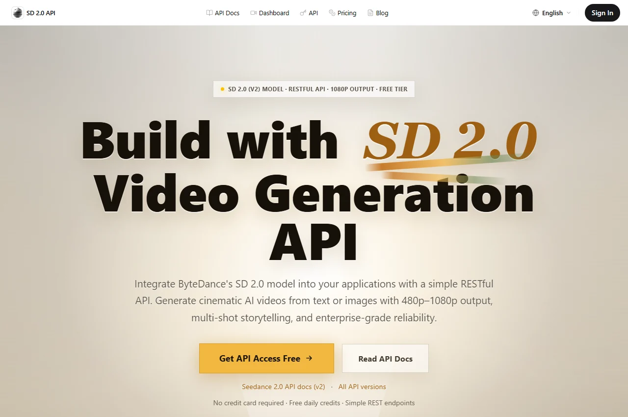 SD 2.0 API screenshot