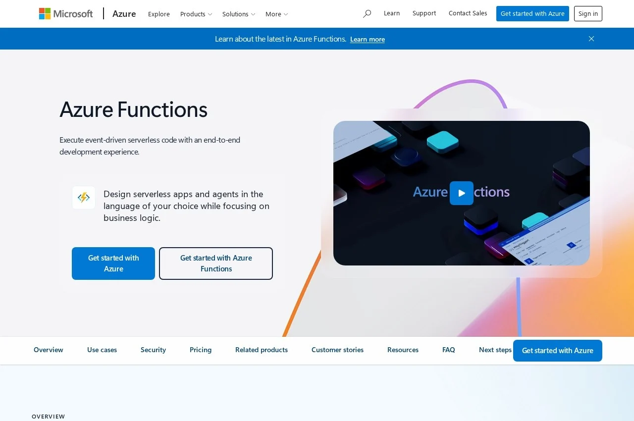 Azure Functions screenshot