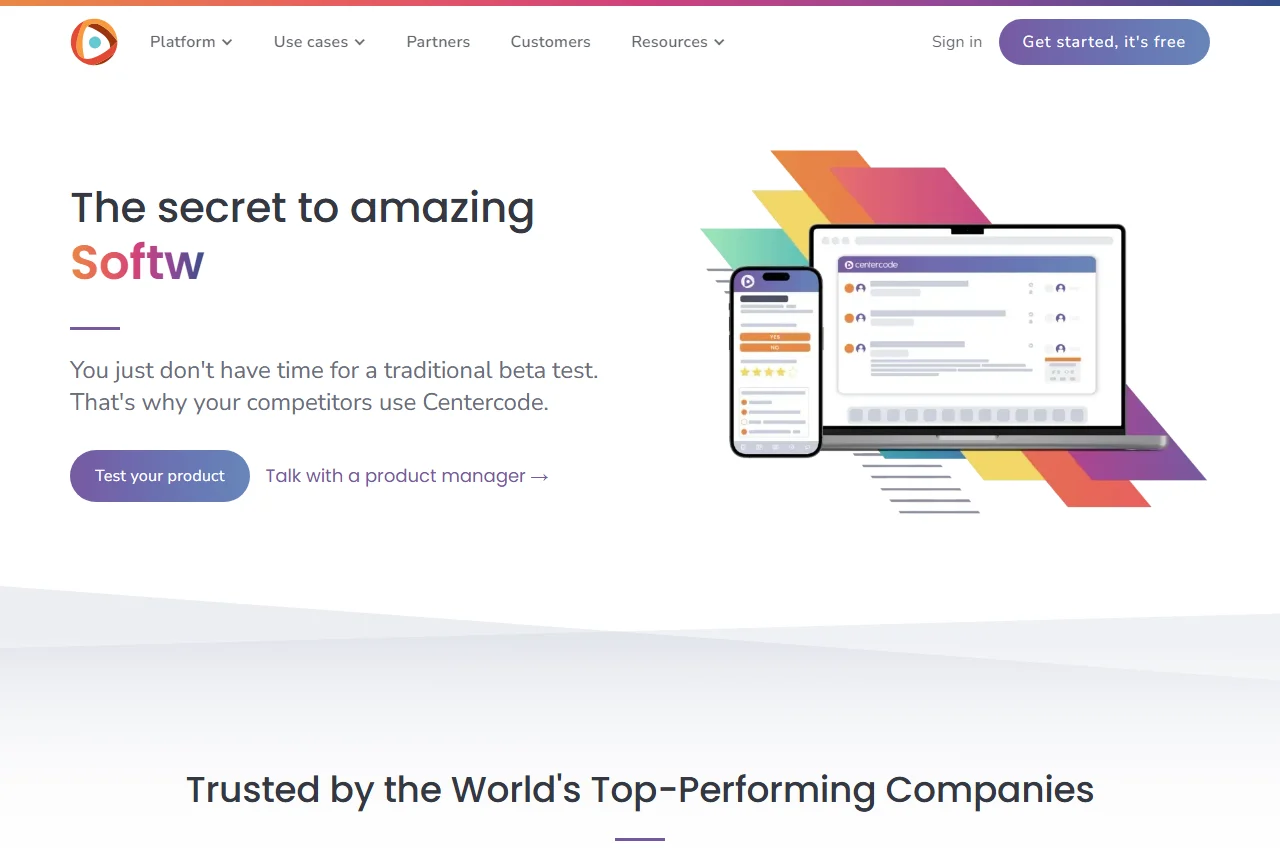 Centercode screenshot