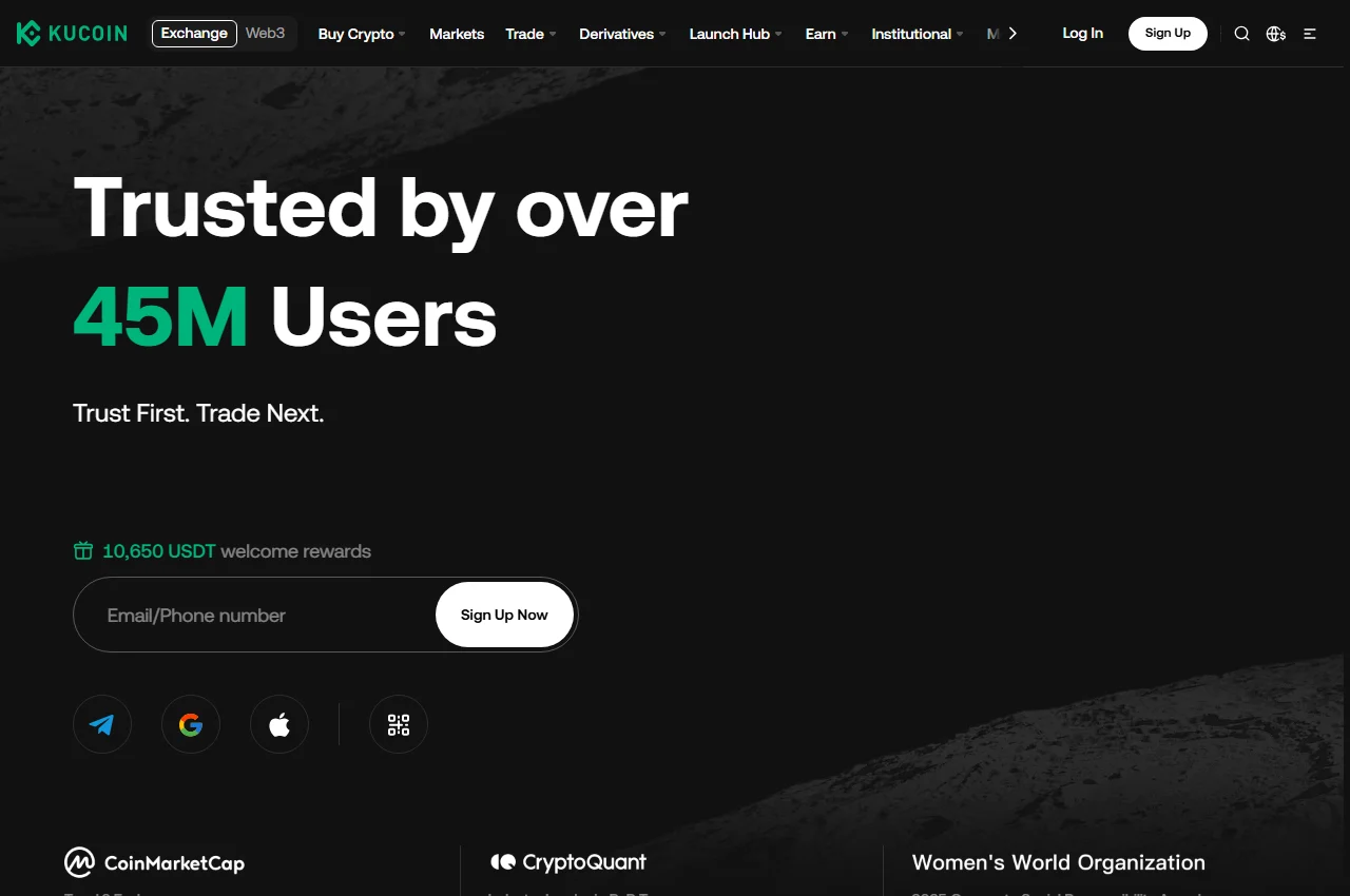 KuCoin screenshot