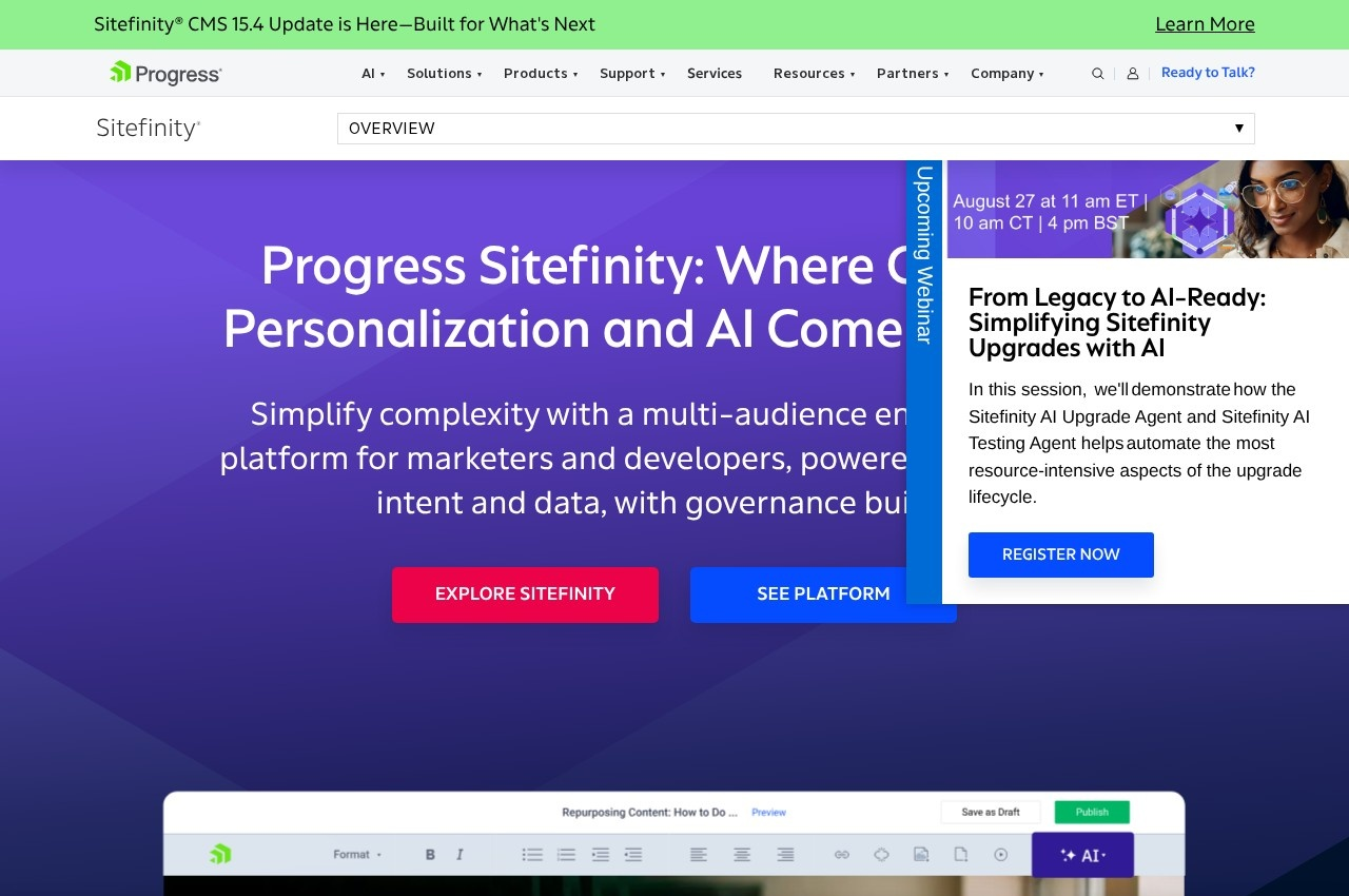 Progress Sitefinity screenshot