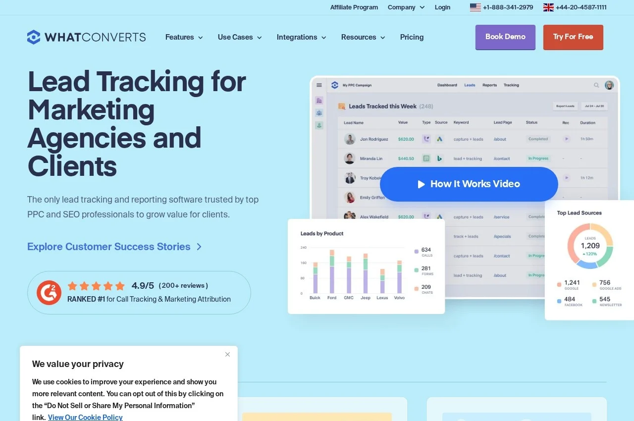 WhatConverts screenshot