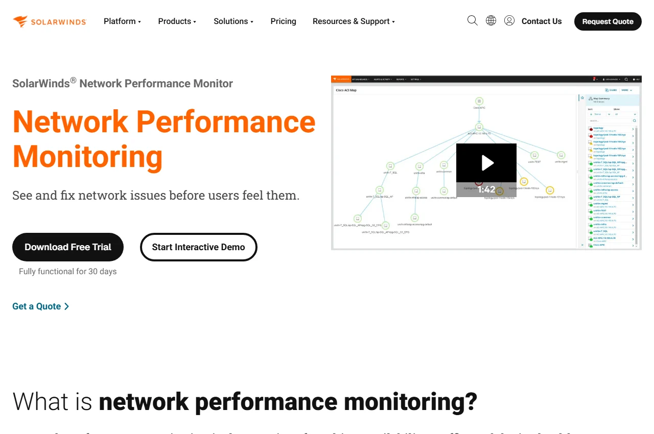 SolarWinds NPM screenshot